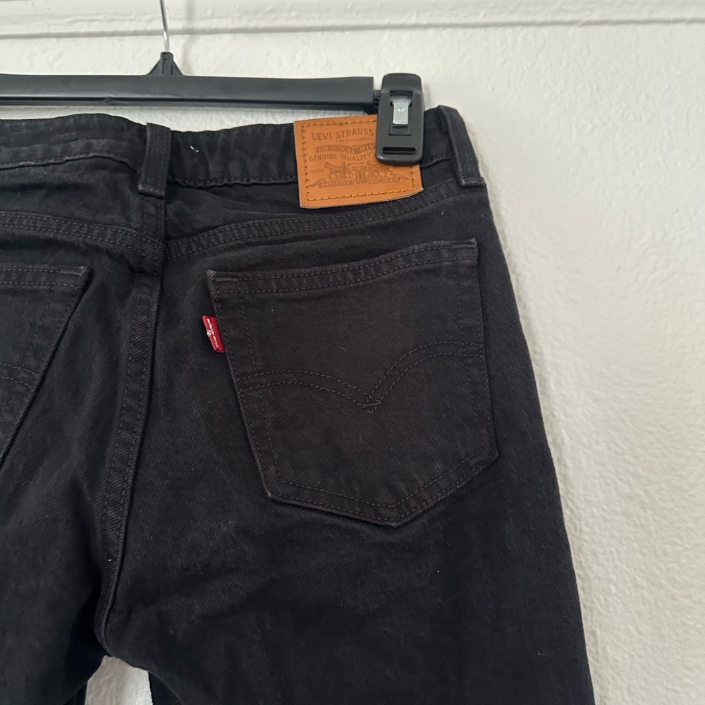Levi’s black denim jeans straight skinny women’s 25 - Picture 3 of 4